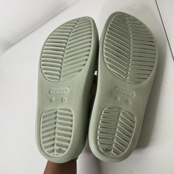 Crocs Getaway Platform Flip Flops Mint Green Sz 9 Thong Sandals Beach Comfort - Picture 7 of 9